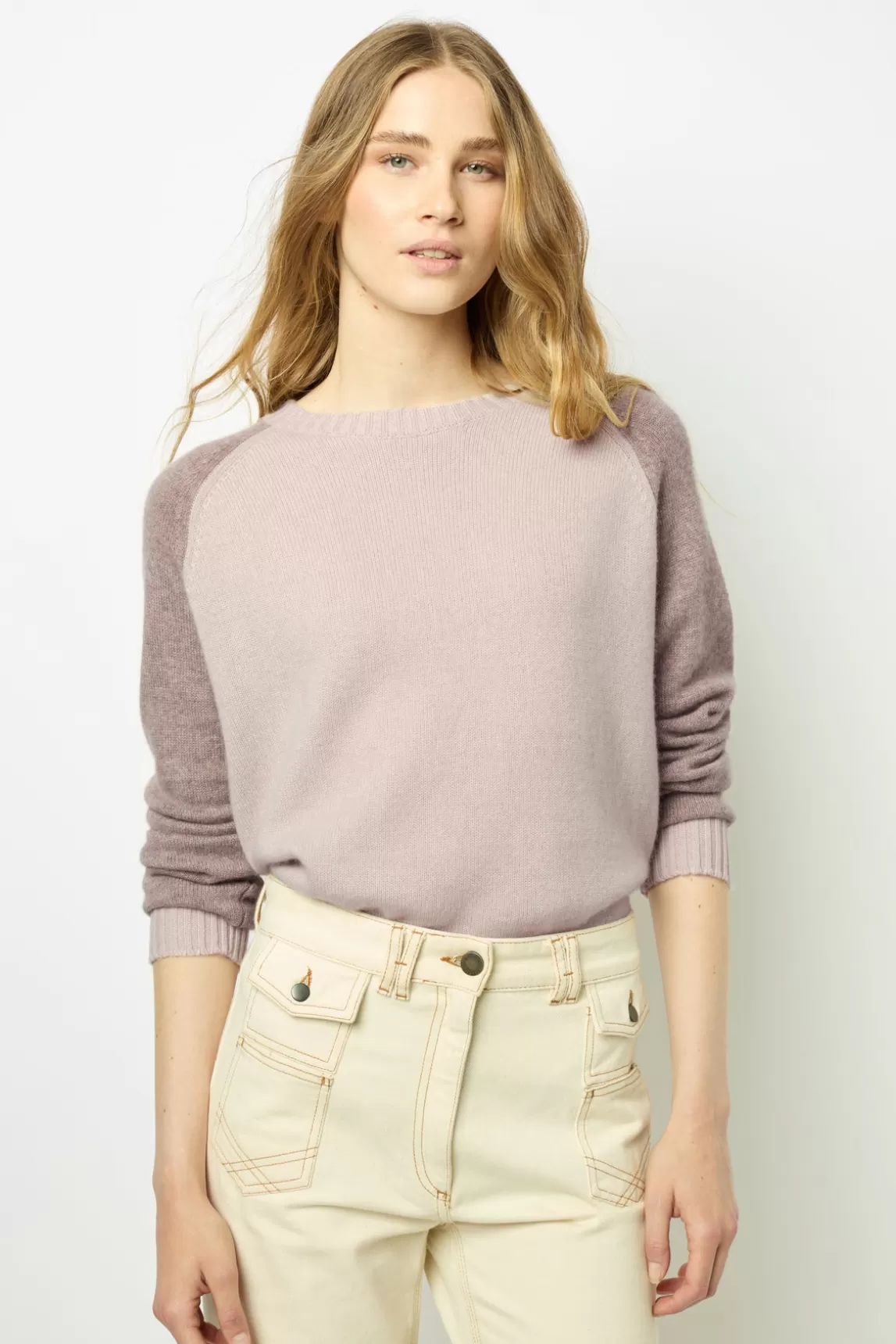 Shop Gerard Darel Cashmere sweater in tonal shades - JALINA Beigerosé