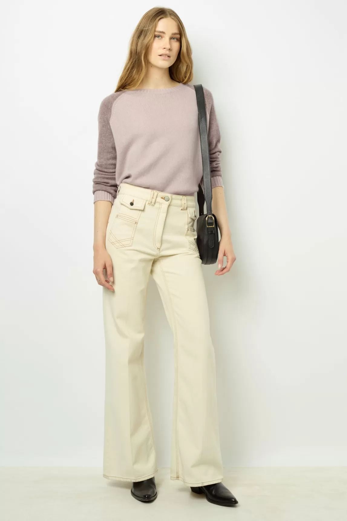 Shop Gerard Darel Cashmere sweater in tonal shades - JALINA Beigerosé