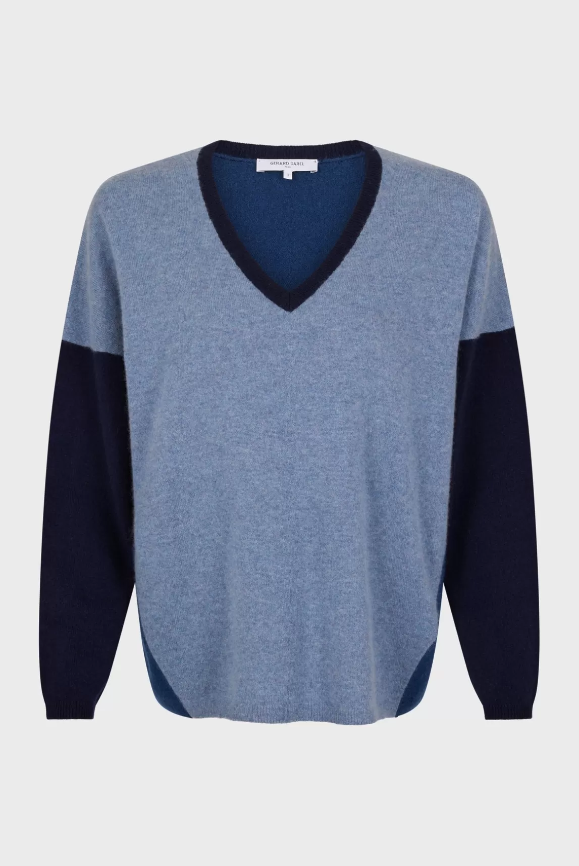 Flash Sale Gerard Darel Color block cashmere V-neck sweater - JALYA Encre