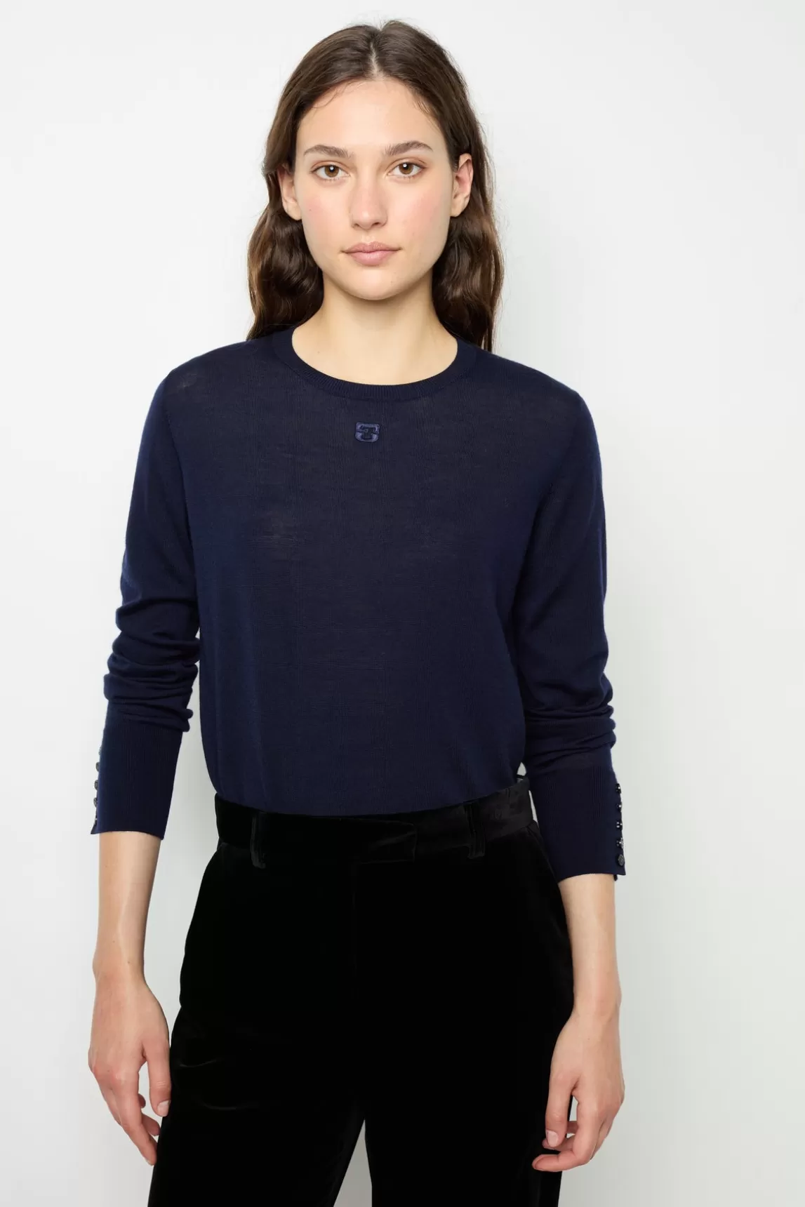 Clearance Gerard Darel Fine wool round neck sweater - JADE Marine