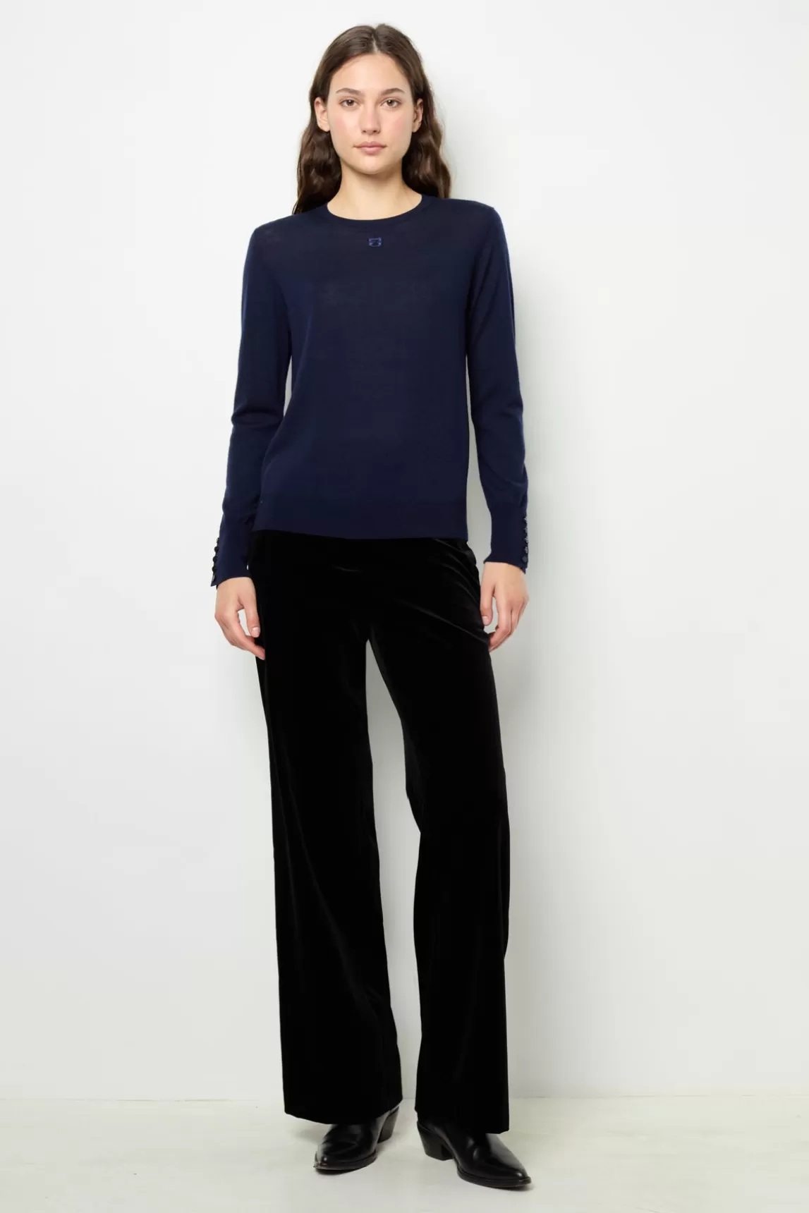 Clearance Gerard Darel Fine wool round neck sweater - JADE Marine