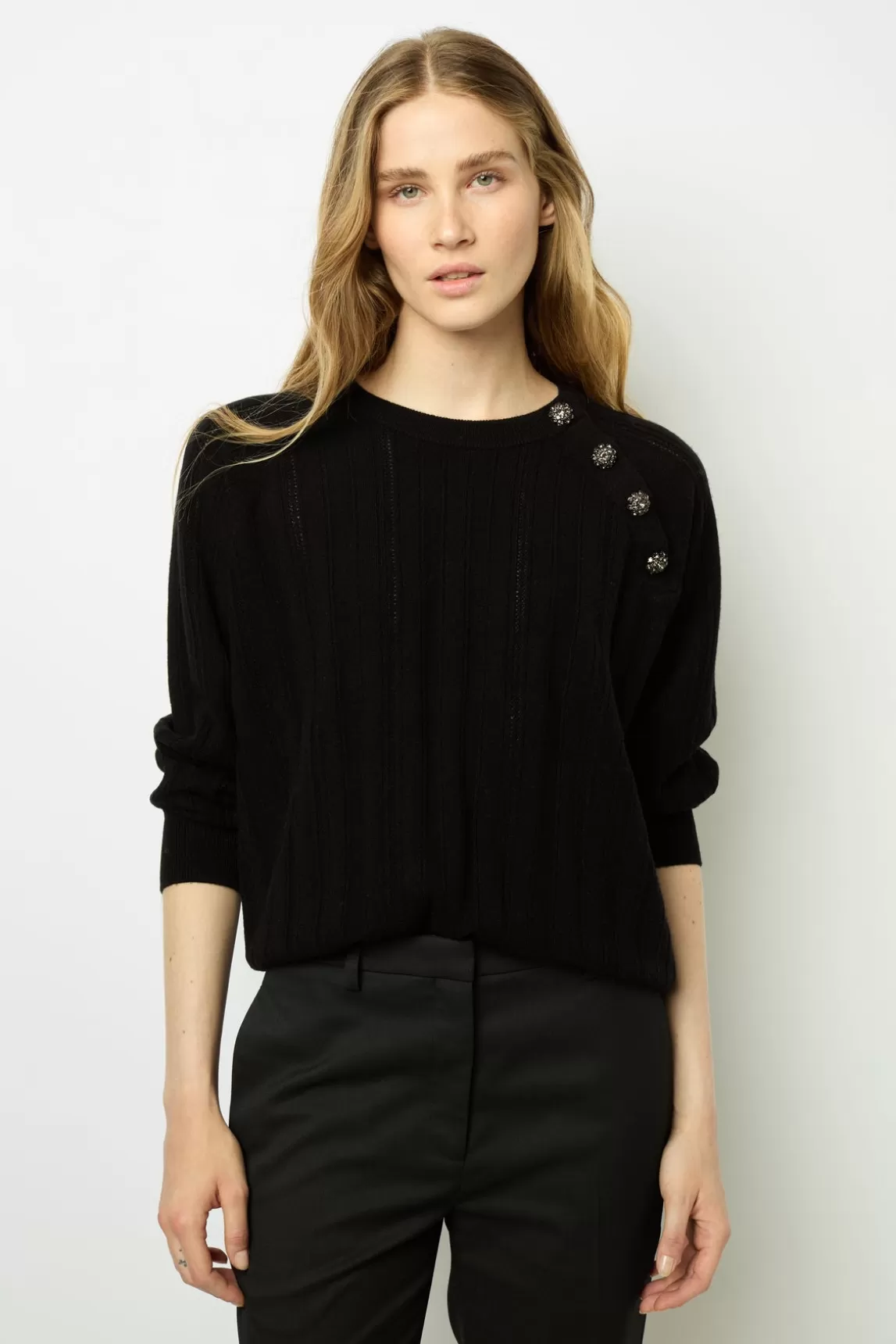 New Gerard Darel Fine wool sweater with rhinestone - JOSETTE Noir