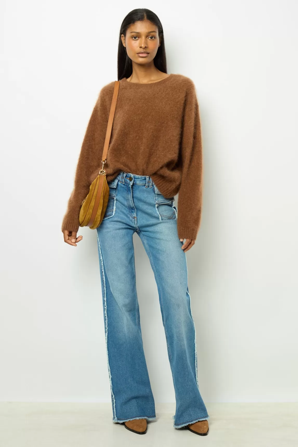 Fashion Gerard Darel Flared jeans with fringes - ANNA Camel