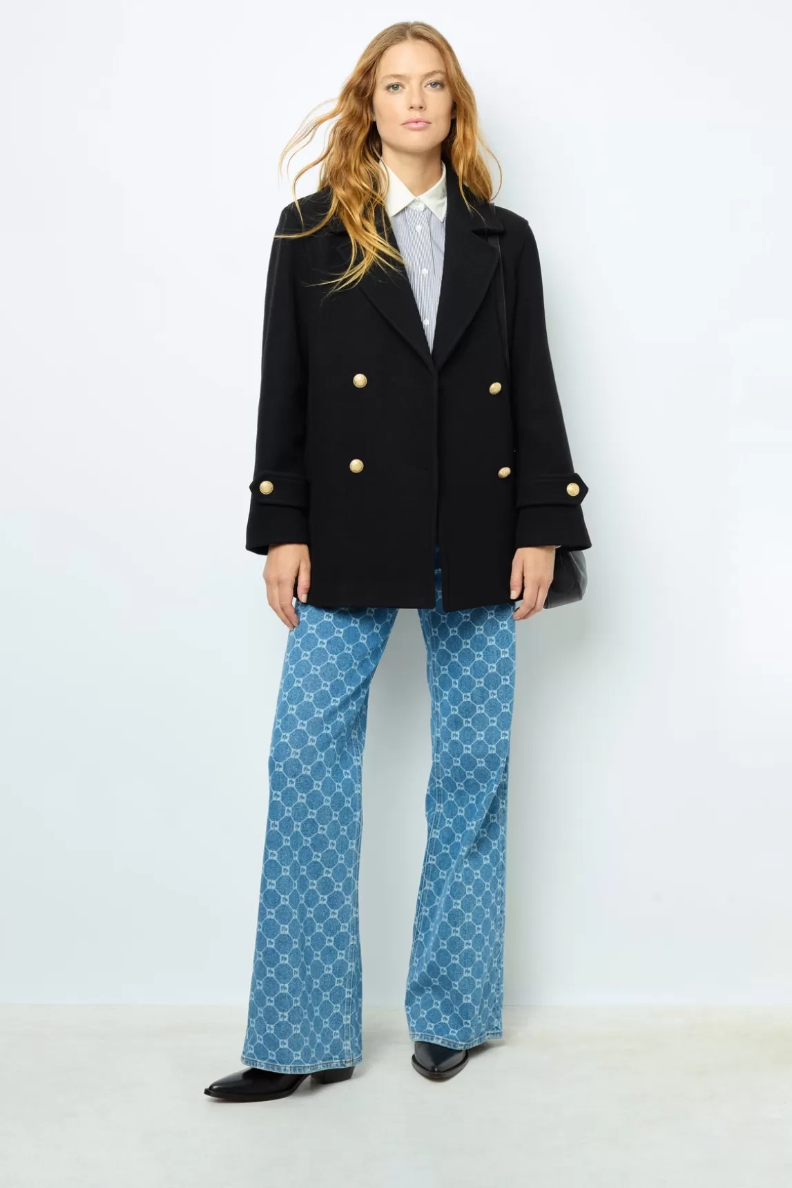 Clearance Gerard Darel Flared jeans with monogram - ANNA Noir