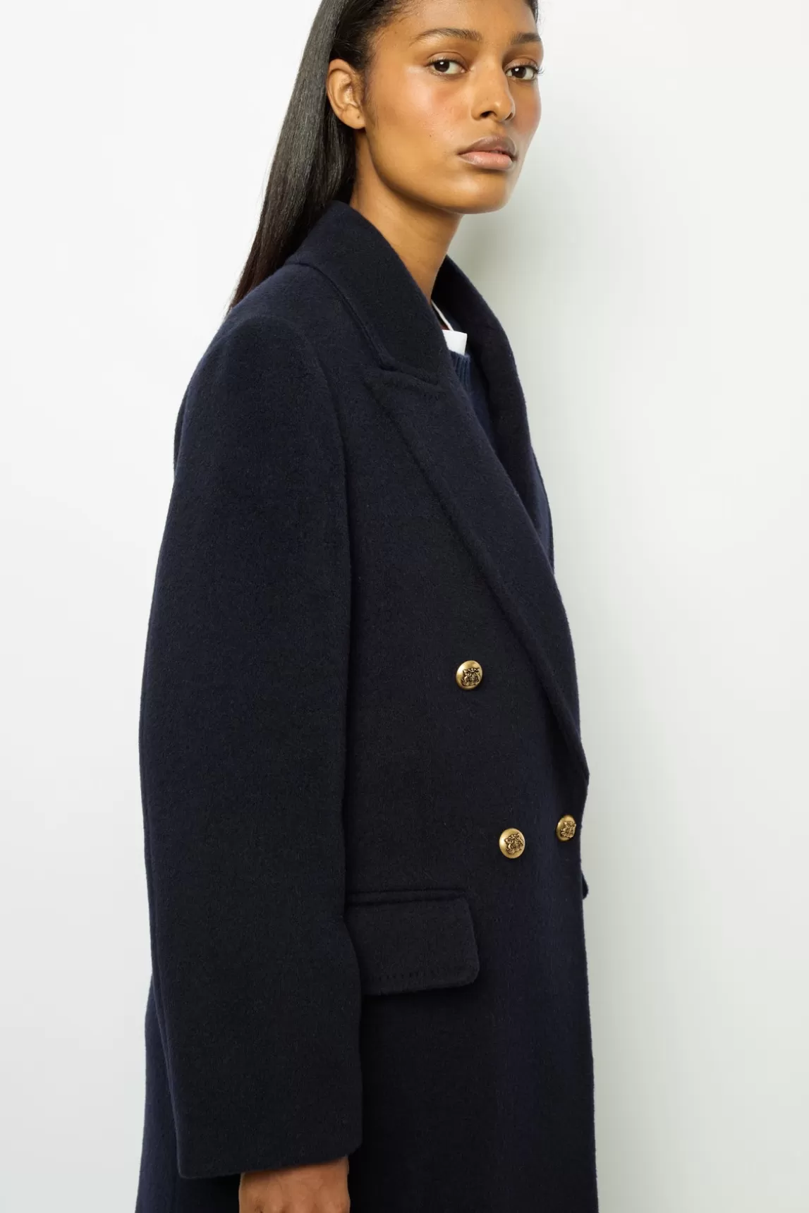 Fashion Gerard Darel Full-length coat in wool and alpaca blend - LARISSE Marine