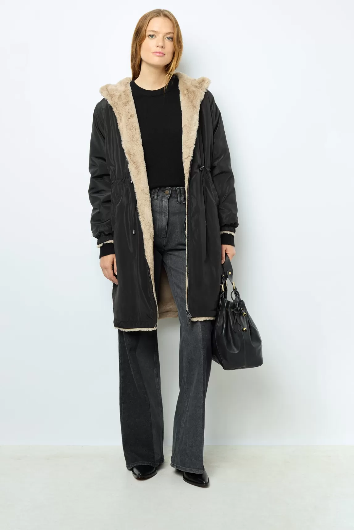 Discount Gerard Darel Full-length reversible parka - LAURE Noir