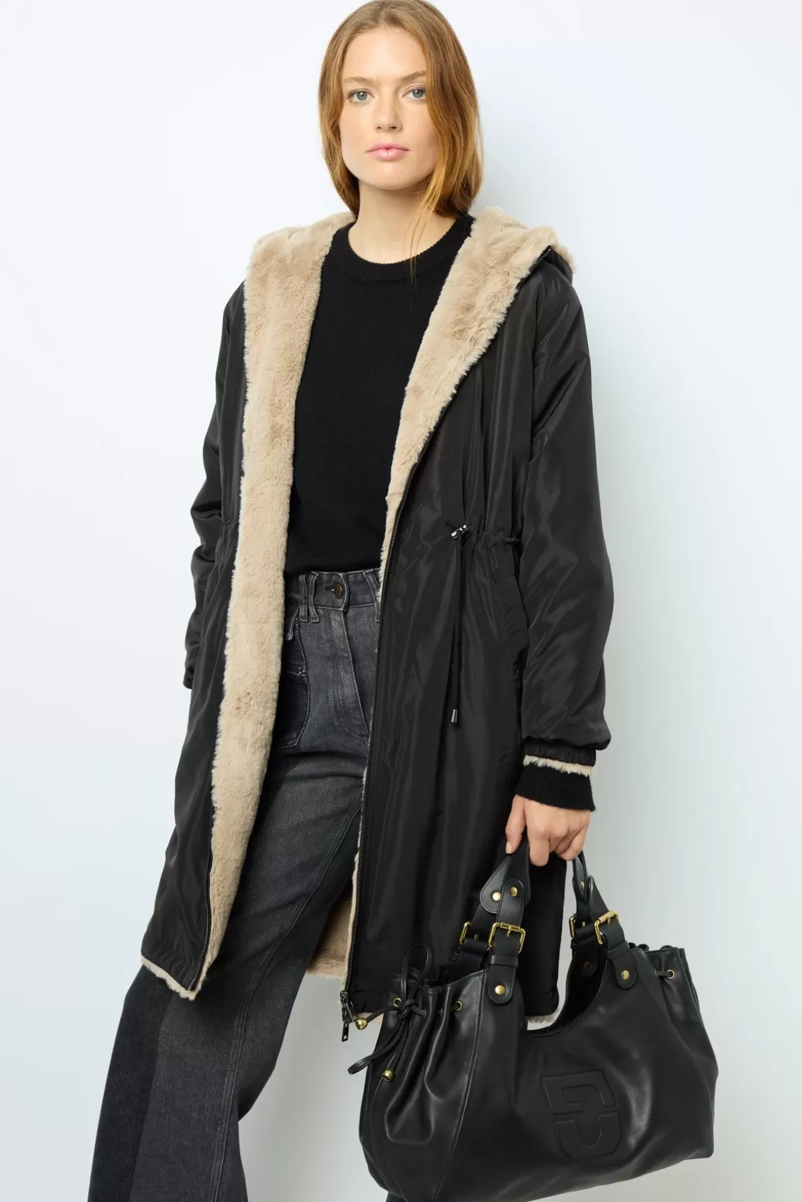 Discount Gerard Darel Full-length reversible parka - LAURE Noir