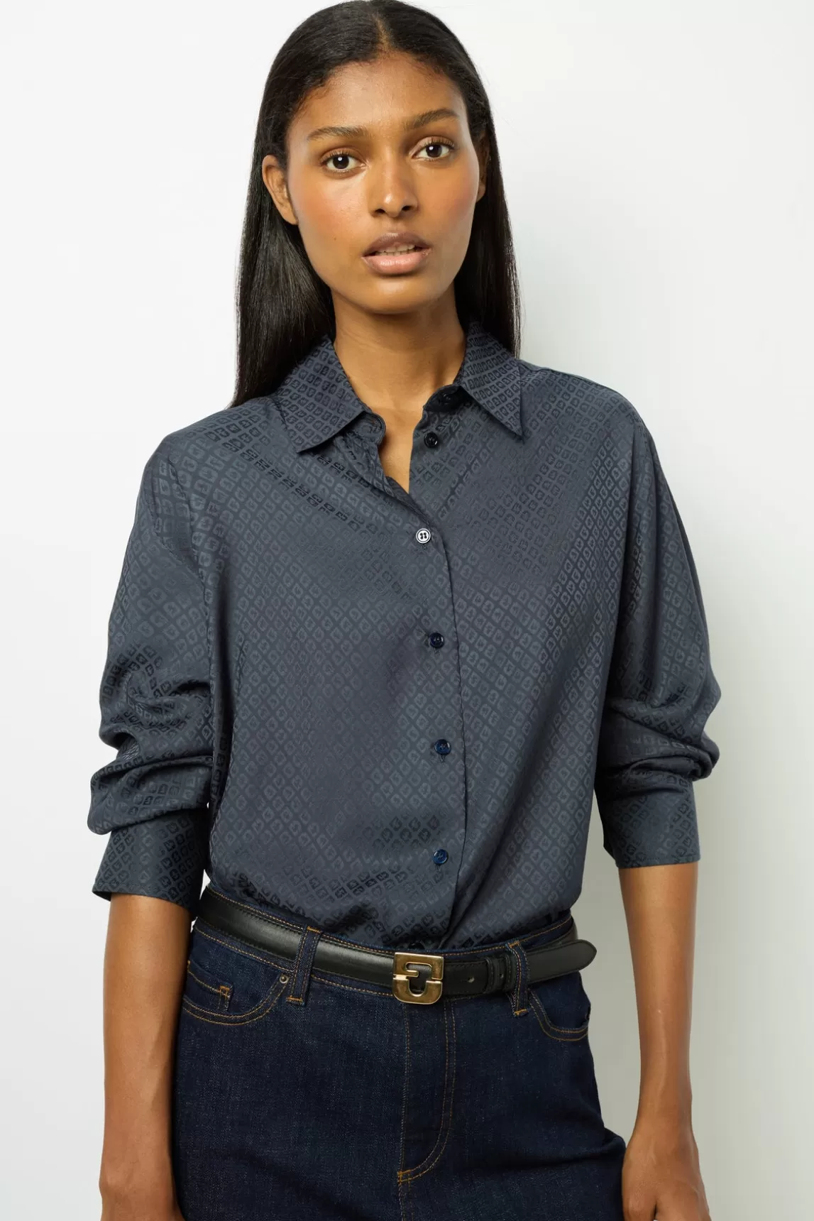 Online Gerard Darel Leather signature belt - LE LAUREN Marine