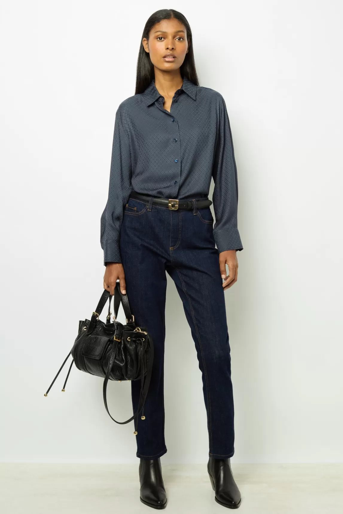 Online Gerard Darel Leather signature belt - LE LAUREN Marine