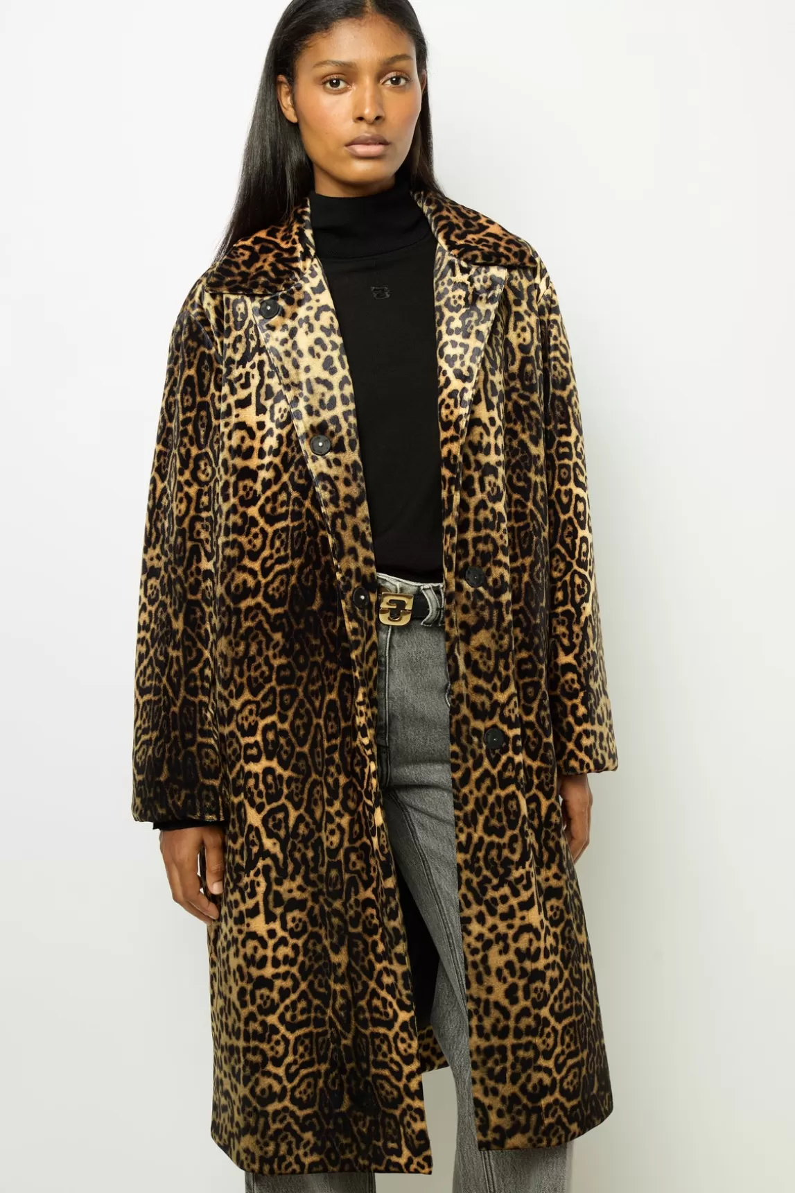 Flash Sale Gerard Darel Leopard velvet straight coat - LEUNDA Cigare