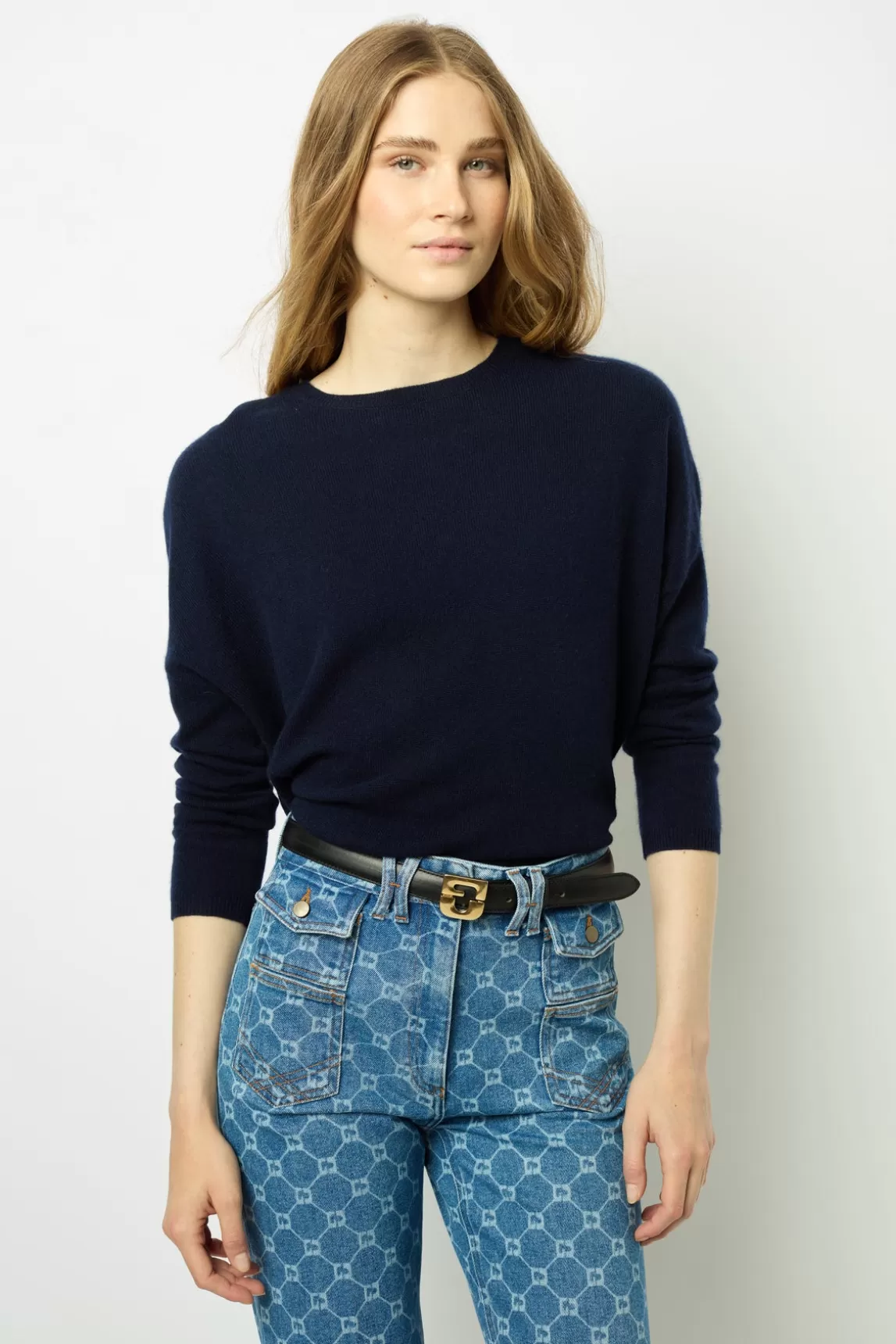 Cheap Gerard Darel Loose cashmere round neck sweater - JAZMINE Marine