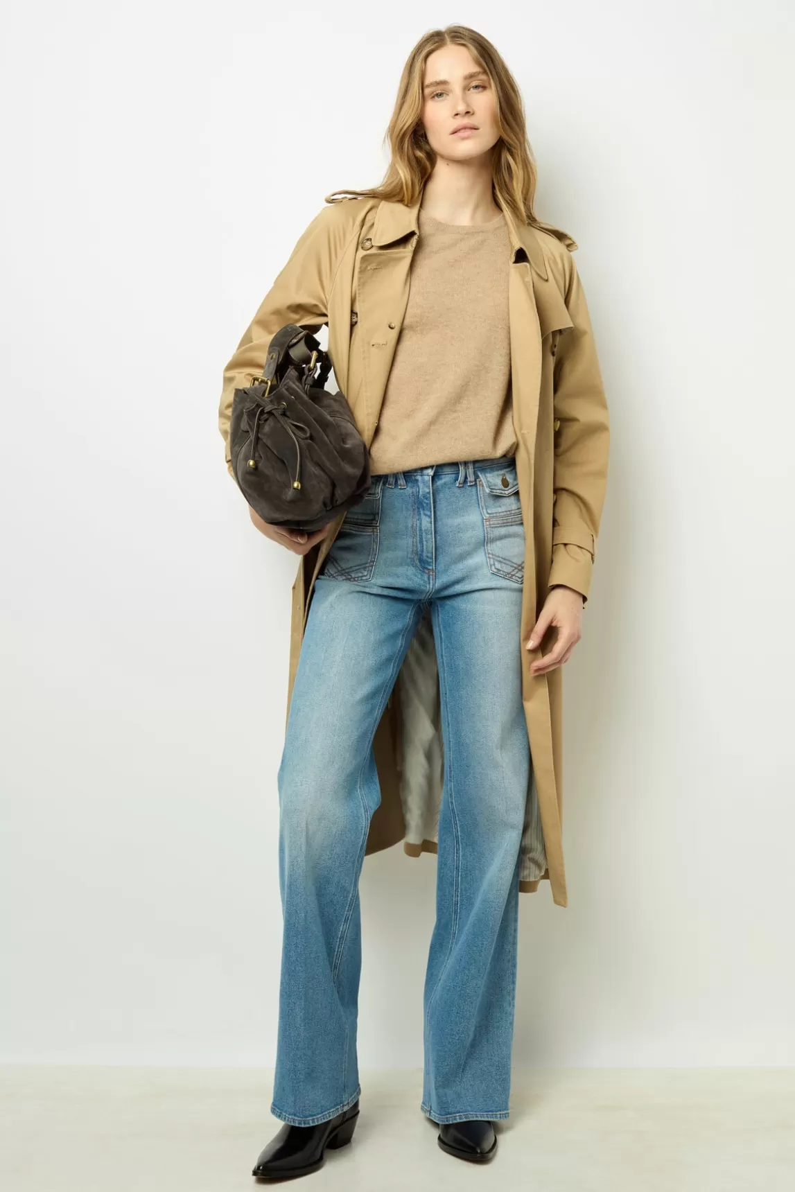 Online Gerard Darel Loose cashmere round neck sweater - JAZMINE Beige