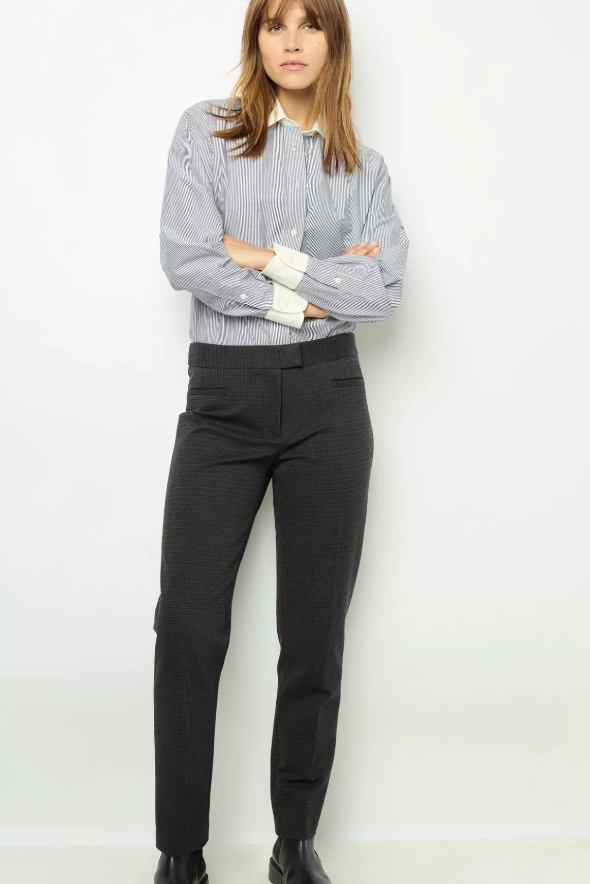 Fashion Gerard Darel Micro houndstooth 7/8 pants - NOLA Grismoyen