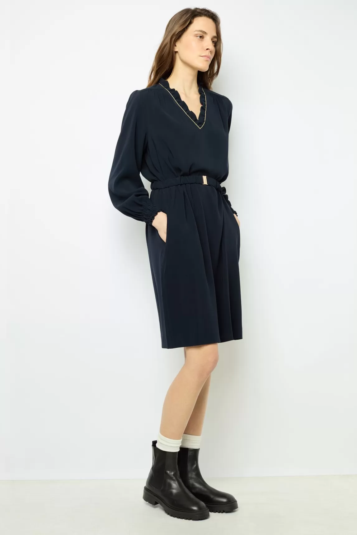Hot Gerard Darel Mini dress with ruffles - SIENNA Marine