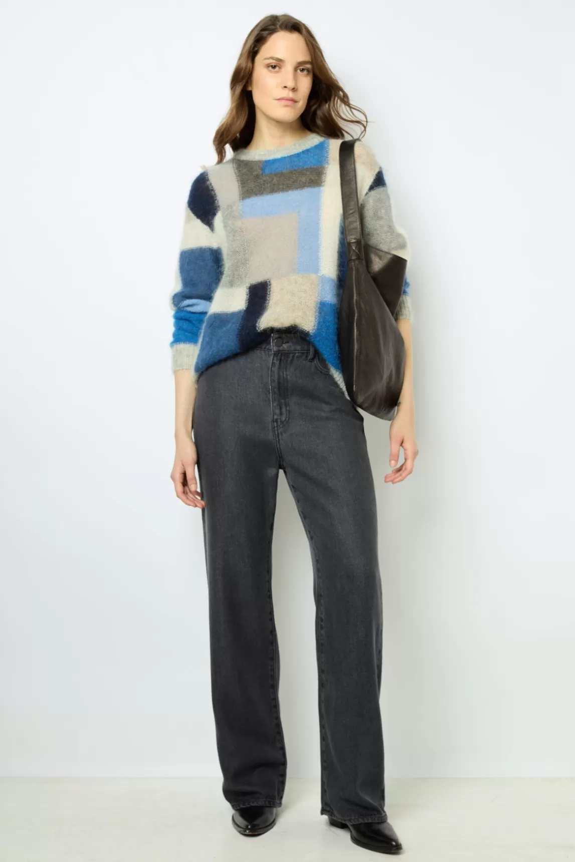 Sale Gerard Darel Mohair color block sweater - JANYCE Jeans