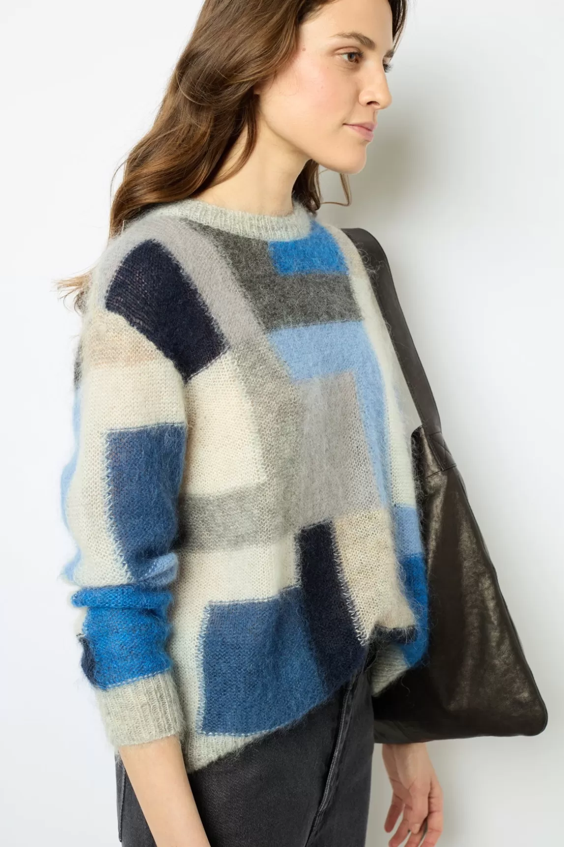 Sale Gerard Darel Mohair color block sweater - JANYCE Jeans