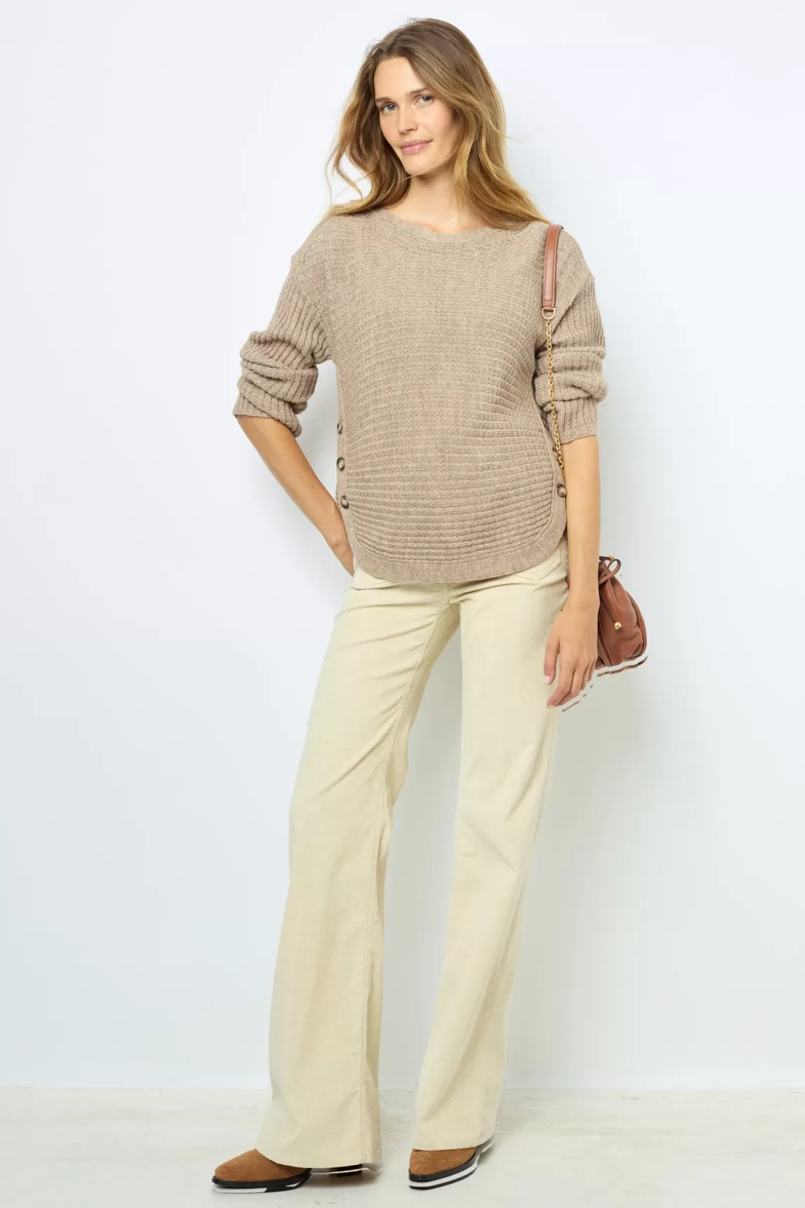 Clearance Gerard Darel Natural velvet flare pants - ANNA Beigerosé