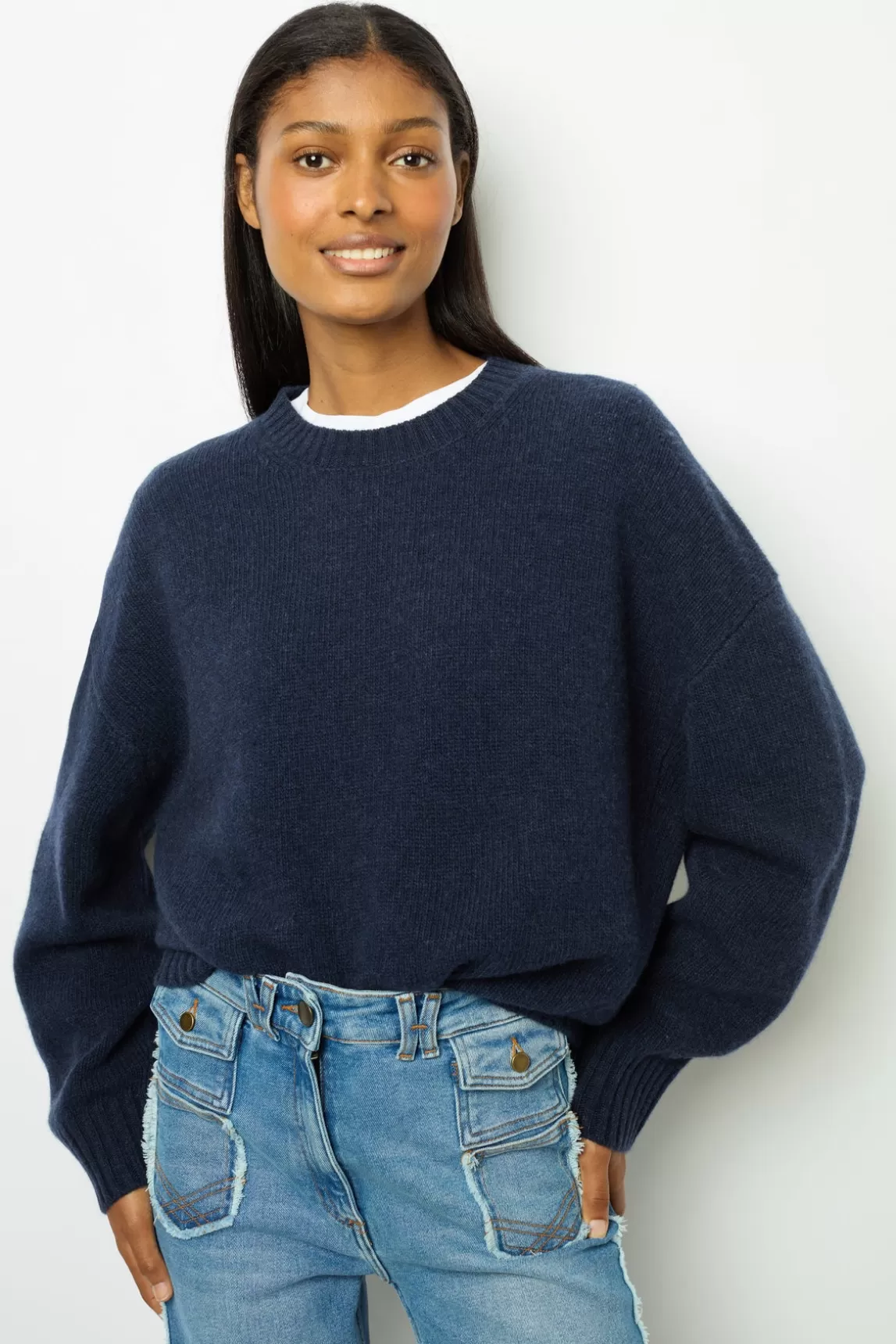 Shop Gerard Darel Oversized wool sweater - JEANNIC Indigo