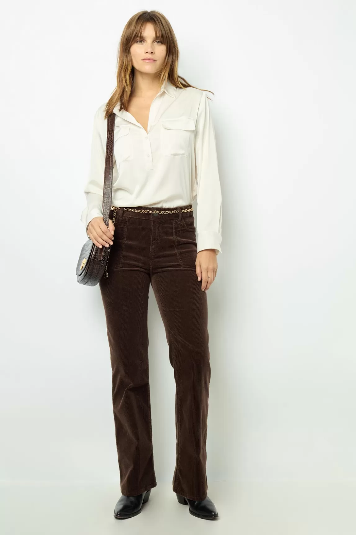 Online Gerard Darel Plain satin blouse - BRIGITTE Ecru