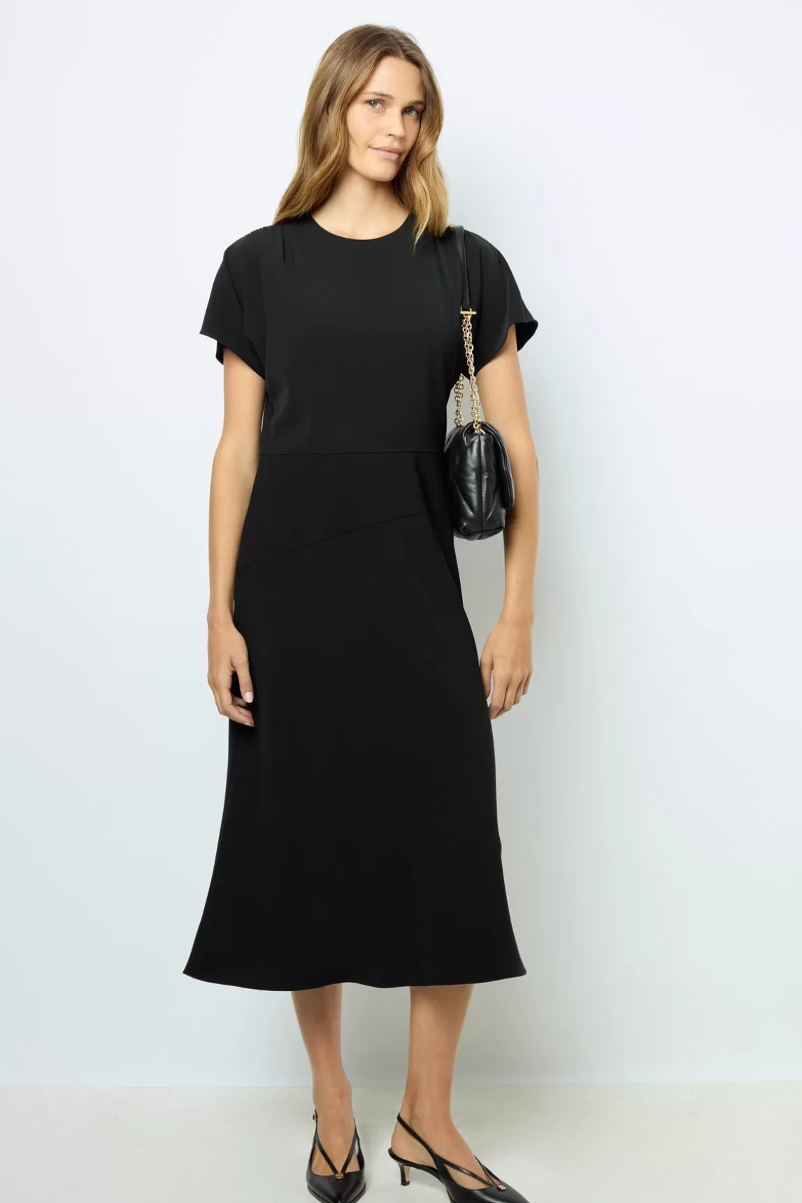 Hot Gerard Darel Plain waisted midi dress - SERGINA Noir