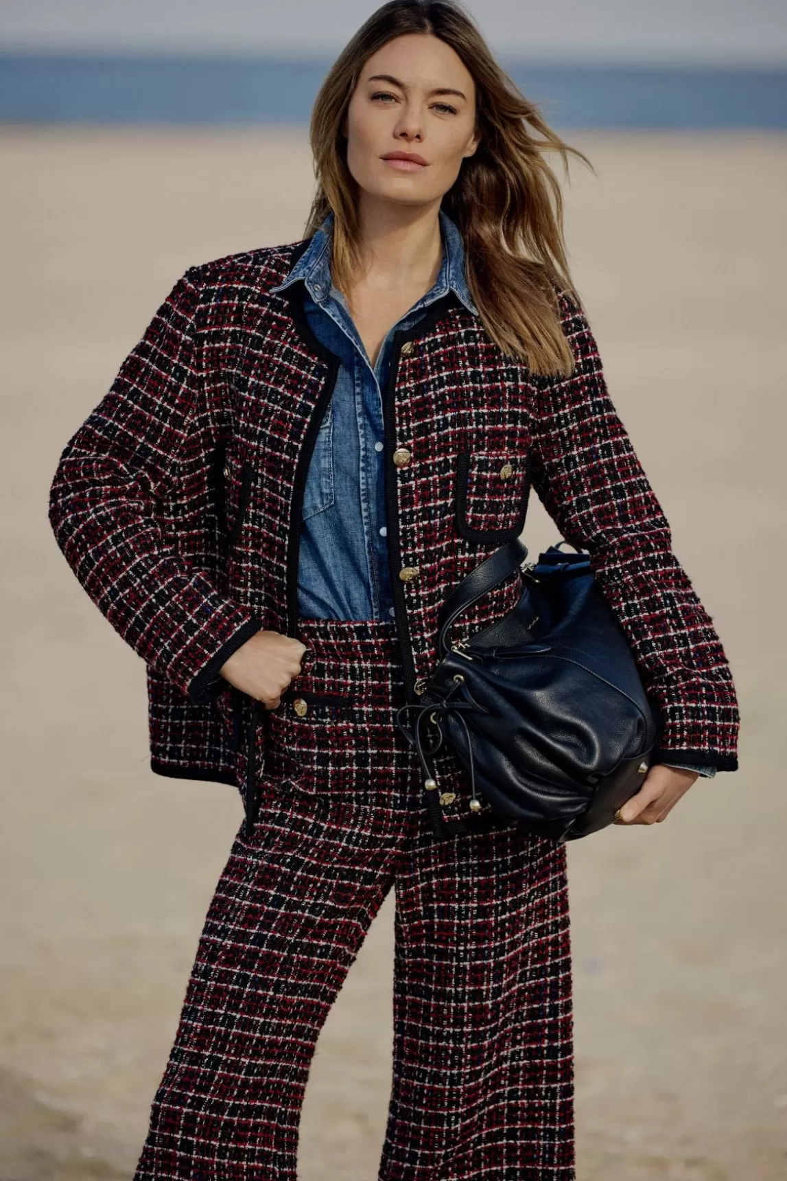 Hot Gerard Darel Red tweed jacket with braid - MAIWENN Noir