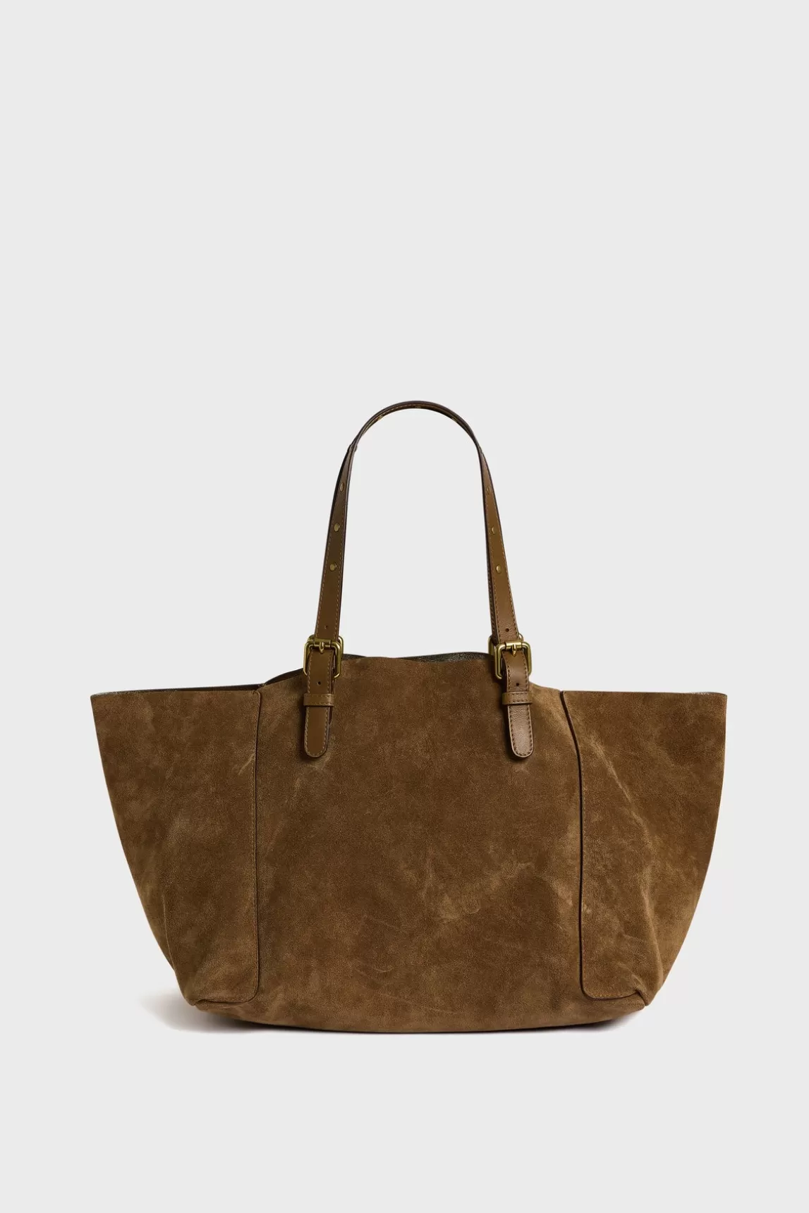 Fashion Gerard Darel Shopping bag in suede leather metallic inside - SIMPLE BAG Toundra