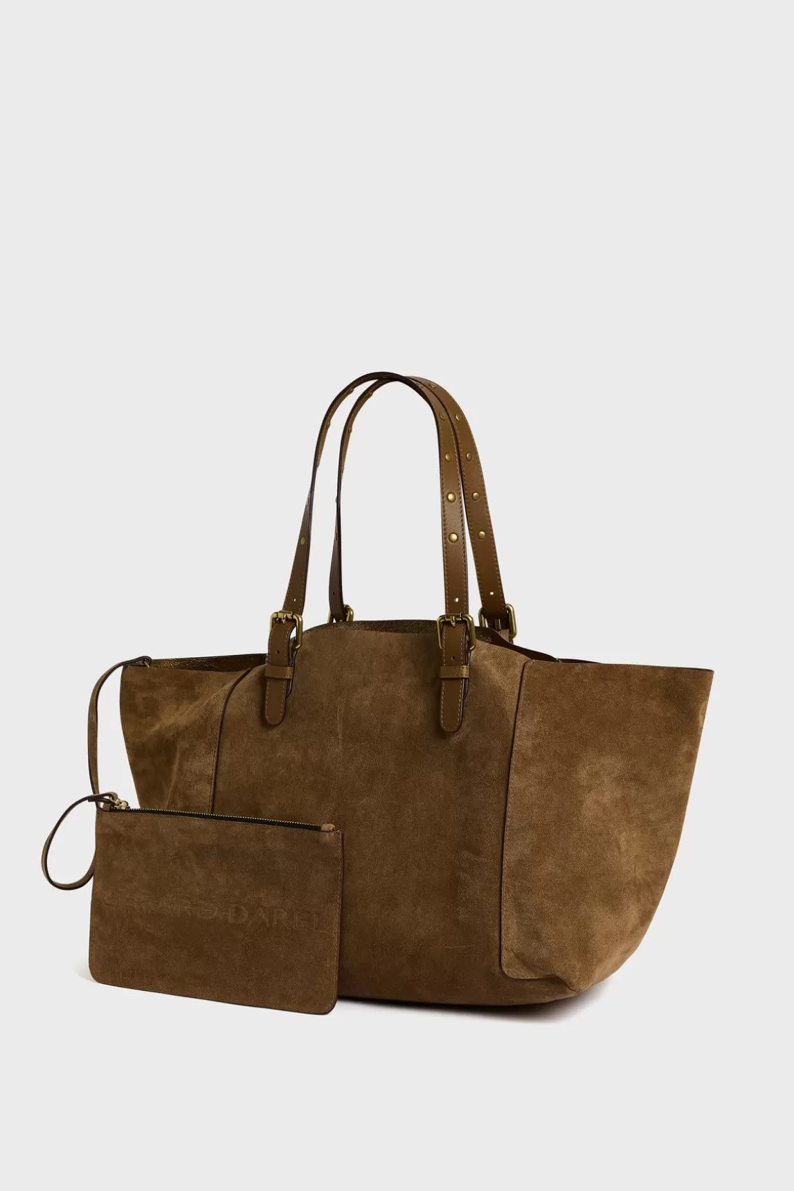 Fashion Gerard Darel Shopping bag in suede leather metallic inside - SIMPLE BAG Toundra