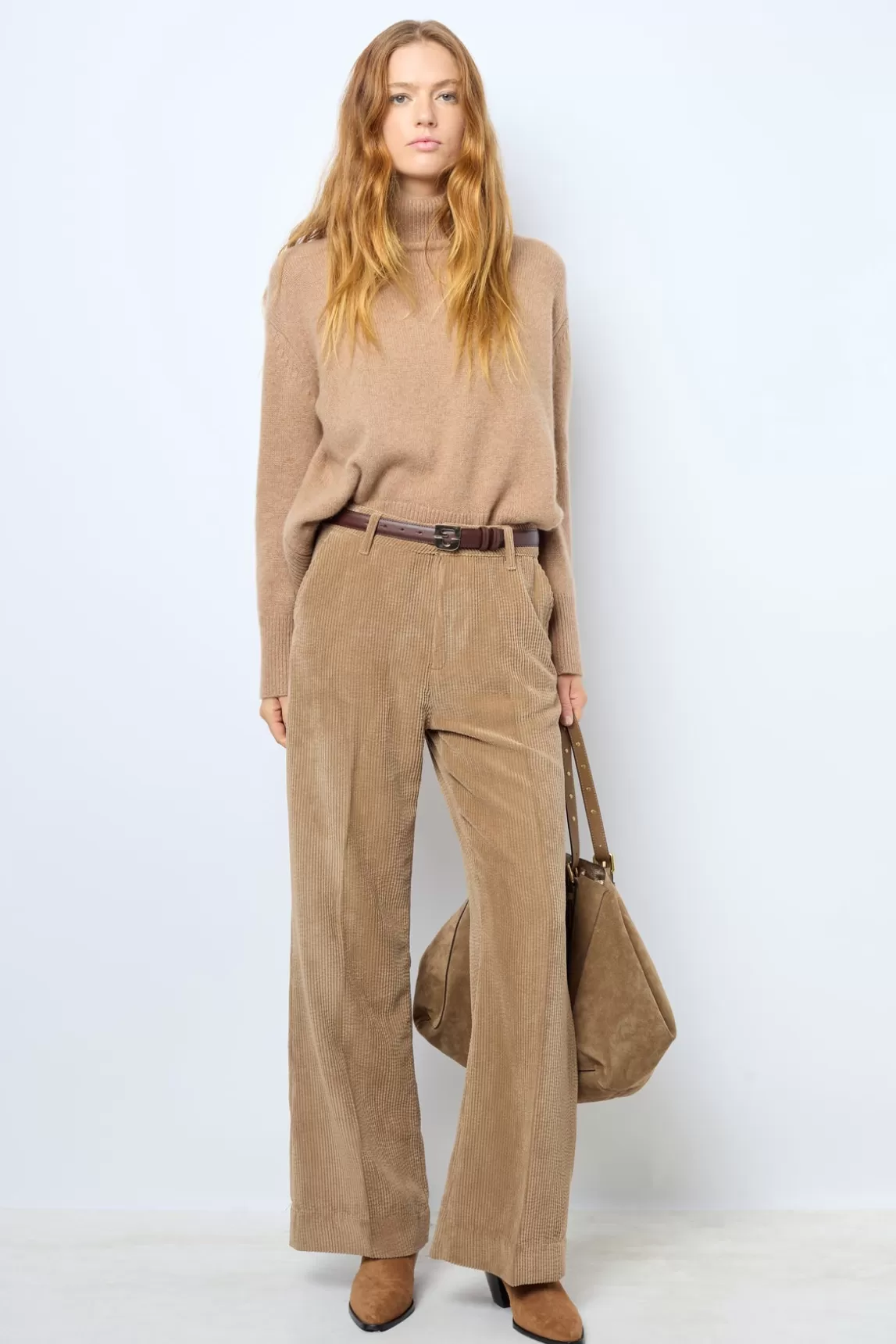 Fashion Gerard Darel Shopping bag in suede leather metallic inside - SIMPLE BAG Toundra