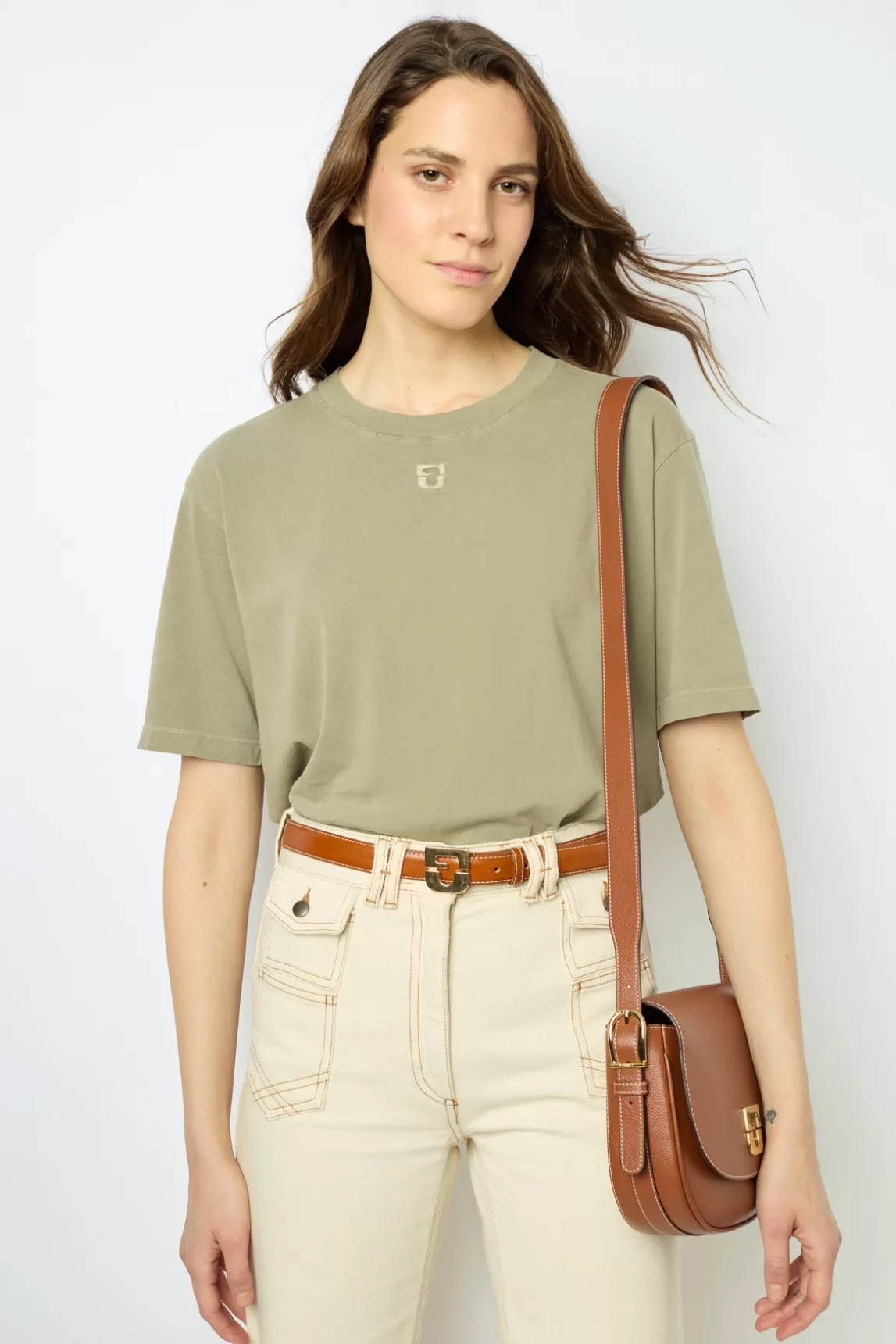 Shop Gerard Darel Short sleeves T-shirt with a logo - AZEMIA Kakiclair