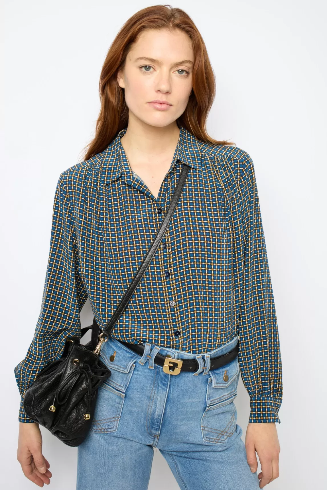 New Gerard Darel Silk printed shirt - BASTIA Encre