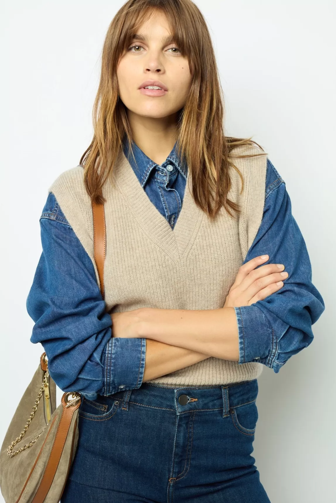 New Gerard Darel Sleeveless ribbed sweater - JULIETTA Beigerosé