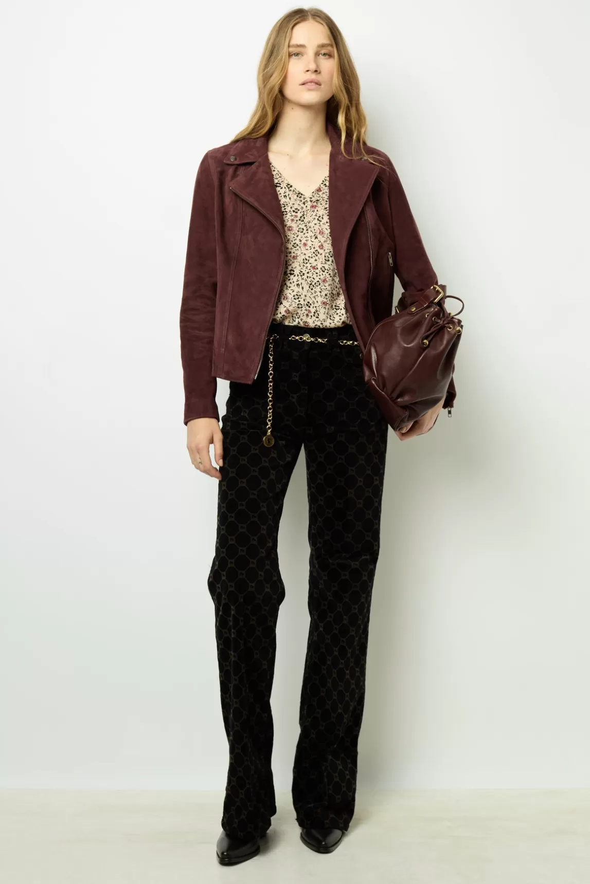 Online Gerard Darel Suede jacket - BERNARDE Bordeaux