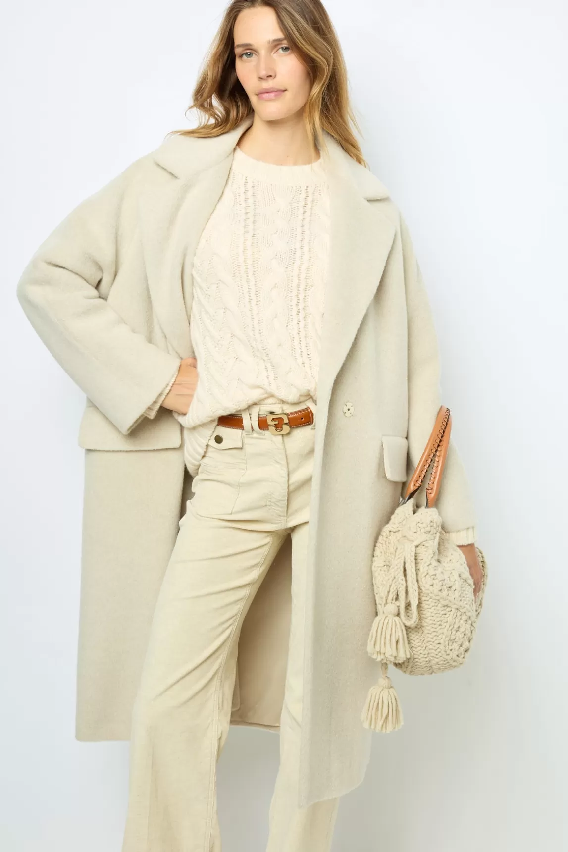 Store Gerard Darel Wool and alpaca overcoat - LORIANNE Ecru