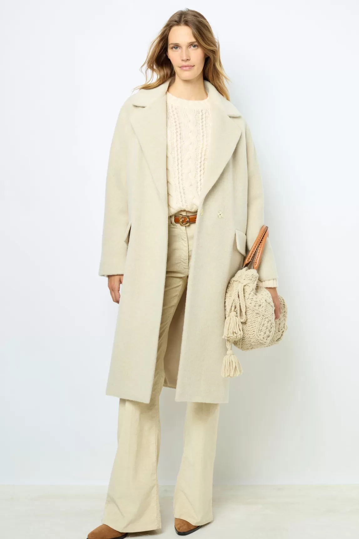 Store Gerard Darel Wool and alpaca overcoat - LORIANNE Ecru