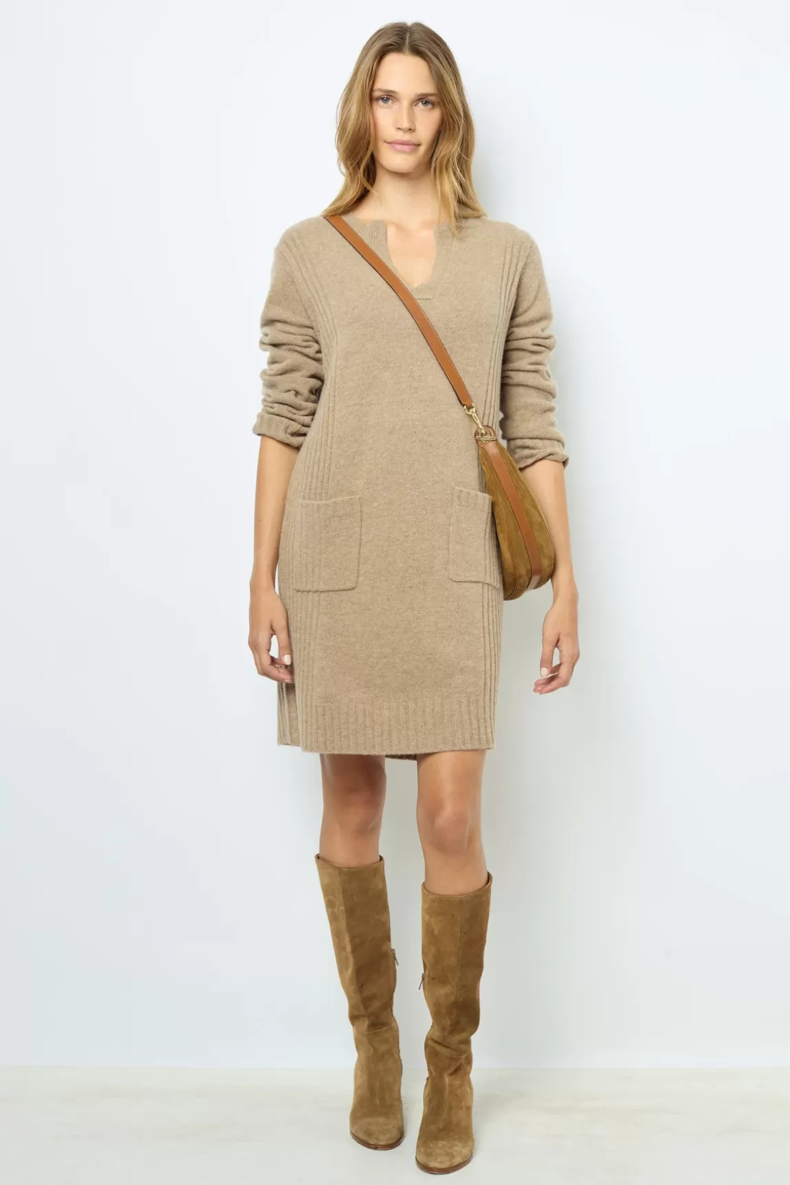 Fashion Gerard Darel Wool and cashmere mini dress - SOFIA Beige